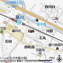愛知県岡崎市藤川町松本周辺の地図