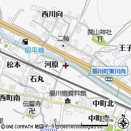 愛知県岡崎市藤川町河原2周辺の地図