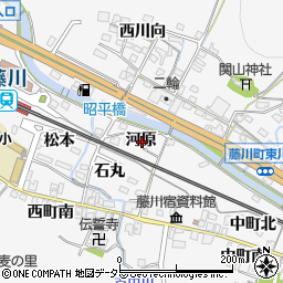 愛知県岡崎市藤川町河原周辺の地図