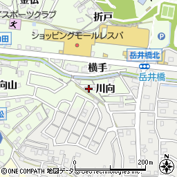 愛知県岡崎市若松町川向10周辺の地図