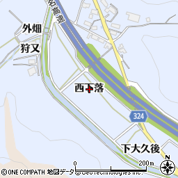 愛知県岡崎市池金町西下落周辺の地図