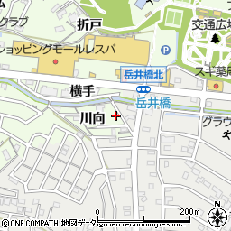 愛知県岡崎市若松町川向7周辺の地図