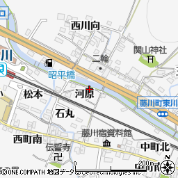 愛知県岡崎市藤川町河原4周辺の地図