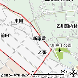 愛知県阿久比町（知多郡）横松（新屋敷）周辺の地図