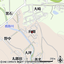 愛知県岡崎市鹿勝川町向畑周辺の地図
