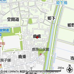 愛知県安城市姫小川町鹿乗周辺の地図