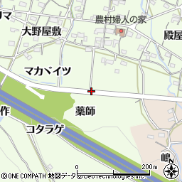 愛知県岡崎市牧平町薬師周辺の地図