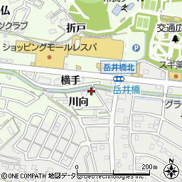 愛知県岡崎市若松町川向8周辺の地図