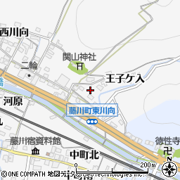 愛知県岡崎市藤川町東川向周辺の地図