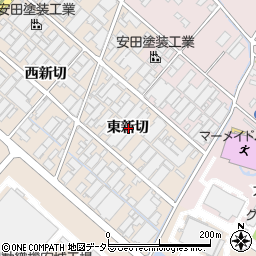 愛知県安城市根崎町東新切周辺の地図