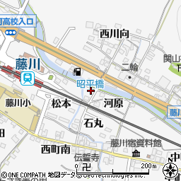 愛知県岡崎市藤川町河原10周辺の地図
