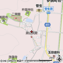 兵庫県姫路市夢前町菅生澗614周辺の地図