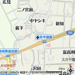 愛知県新城市富永今屋敷周辺の地図