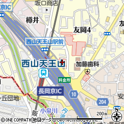 京都銀行阪急西山天王山駅前 ＡＴＭ周辺の地図
