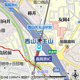 西山天王山駅周辺の地図