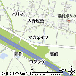 愛知県岡崎市牧平町（マカヾイツ）周辺の地図