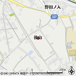 愛知県岡崎市竜泉寺町後山周辺の地図
