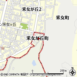 三重県鈴鹿市釆女が丘町周辺の地図