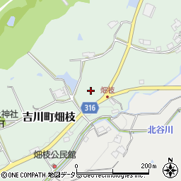 兵庫県三木市吉川町畑枝周辺の地図