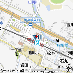 愛知県岡崎市藤川町周辺の地図