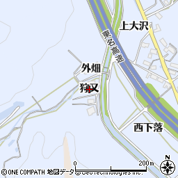 愛知県岡崎市池金町（狩又）周辺の地図