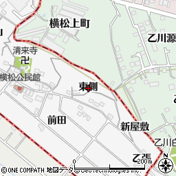 愛知県知多郡阿久比町横松東側周辺の地図