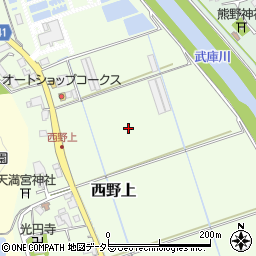 兵庫県三田市西野上周辺の地図