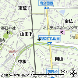 愛知県岡崎市若松町山田下2周辺の地図