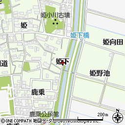 愛知県安城市姫小川町姫下周辺の地図