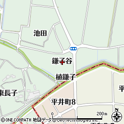 愛知県知多郡阿久比町植大鎌子谷周辺の地図