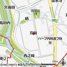 愛知県知多郡阿久比町横松宮前周辺の地図