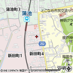 愛知県常滑市新田町4丁目13周辺の地図