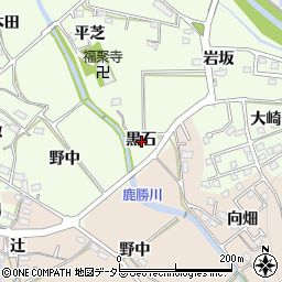 愛知県岡崎市牧平町黒石周辺の地図
