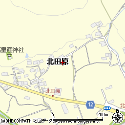 兵庫県川辺郡猪名川町北田原周辺の地図
