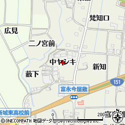 愛知県新城市富永（中ヤシキ）周辺の地図