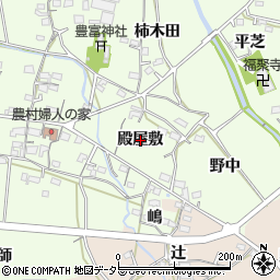 愛知県岡崎市牧平町殿屋敷周辺の地図