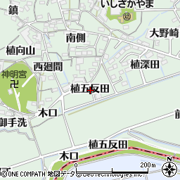 愛知県知多郡阿久比町植大植五反田周辺の地図