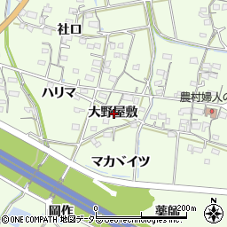 愛知県岡崎市牧平町大野屋敷周辺の地図