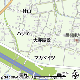 愛知県岡崎市牧平町大野屋敷2周辺の地図