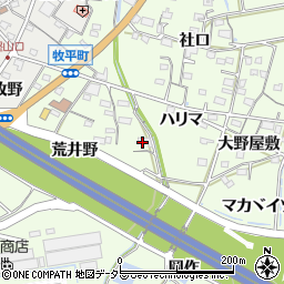 愛知県岡崎市牧平町大野屋敷59周辺の地図