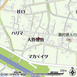 愛知県岡崎市牧平町大野屋敷4周辺の地図