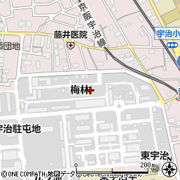 京都府宇治市五ケ庄梅林72-1周辺の地図