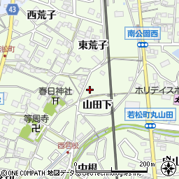 愛知県岡崎市若松町山田下10周辺の地図