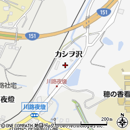 愛知県新城市八束穂カシヲ沢周辺の地図