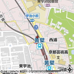 宇治五ヶ庄郵便局周辺の地図