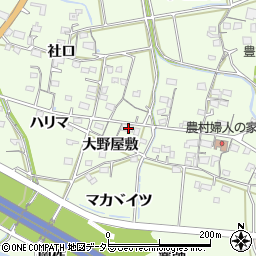 愛知県岡崎市牧平町大野屋敷16周辺の地図