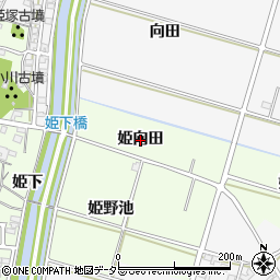 愛知県安城市姫小川町（姫向田）周辺の地図