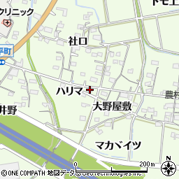 愛知県岡崎市牧平町大野屋敷52周辺の地図