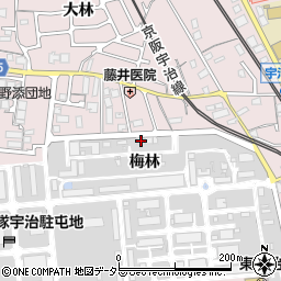 京都府宇治市五ケ庄梅林72周辺の地図