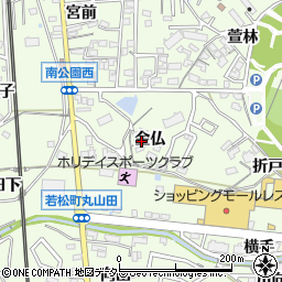愛知県岡崎市若松町周辺の地図